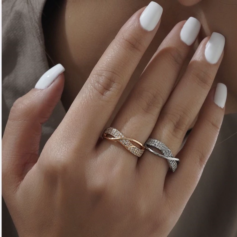 حلقه رنگ ثابت نگین اتمی سوارسکی